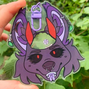 Benutzerdefinierte pelzigen fursona Kopfschuss Abzeichen Shaker Schlüsselanhänger Charme Rassel oc fursuits Acryl-Kunst von mir benutzerdefinierte pelzigen Kunstwerk physikalisch Bild 11