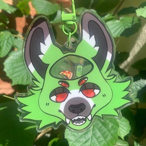 Benutzerdefinierte pelzigen fursona Kopfschuss Abzeichen Shaker Schlüsselanhänger Charme Rassel oc fursuits Acryl-Kunst von mir benutzerdefinierte pelzigen Kunstwerk physikalisch Bild 4