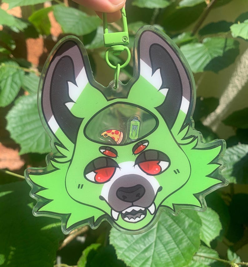 Benutzerdefinierte pelzigen fursona Kopfschuss Abzeichen Shaker Schlüsselanhänger Charme Rassel oc fursuits Acryl-Kunst von mir benutzerdefinierte pelzigen Kunstwerk physikalisch Bild 4