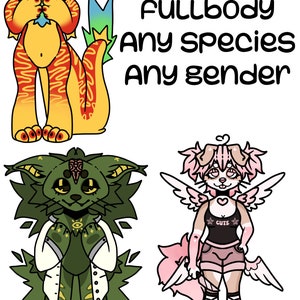 Arte fursona de cuerpo completo de chibi peludo