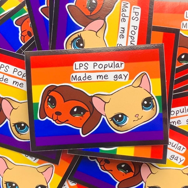 LPS popular LGBT gay rights pride sticker! Littlest pet shop brooklyn hayes savannah reed