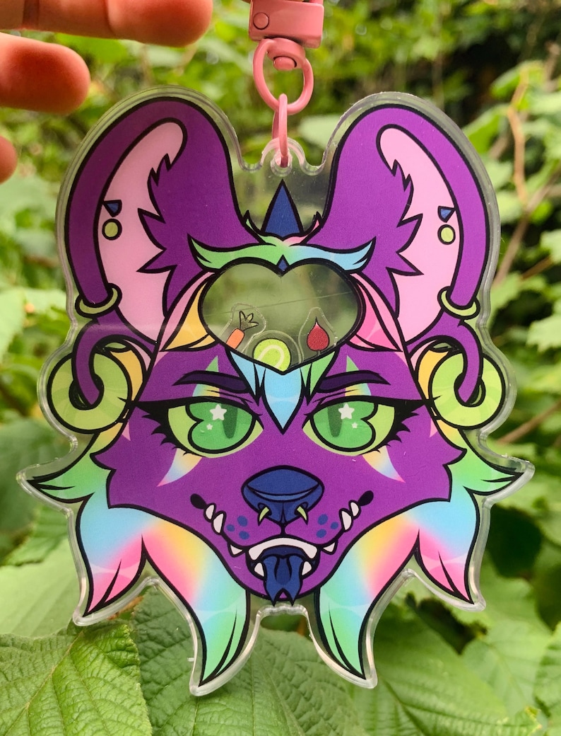 Benutzerdefinierte pelzigen fursona Kopfschuss Abzeichen Shaker Schlüsselanhänger Charme Rassel oc fursuits Acryl-Kunst von mir benutzerdefinierte pelzigen Kunstwerk physikalisch Bild 12