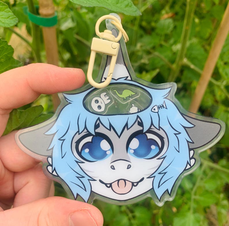 Benutzerdefinierte pelzigen fursona Kopfschuss Abzeichen Shaker Schlüsselanhänger Charme Rassel oc fursuits Acryl-Kunst von mir benutzerdefinierte pelzigen Kunstwerk physikalisch Bild 7