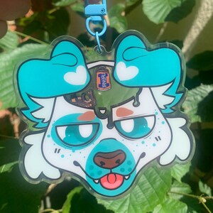 Benutzerdefinierte pelzigen fursona Kopfschuss Abzeichen Shaker Schlüsselanhänger Charme Rassel oc fursuits Acryl-Kunst von mir benutzerdefinierte pelzigen Kunstwerk physikalisch Bild 5
