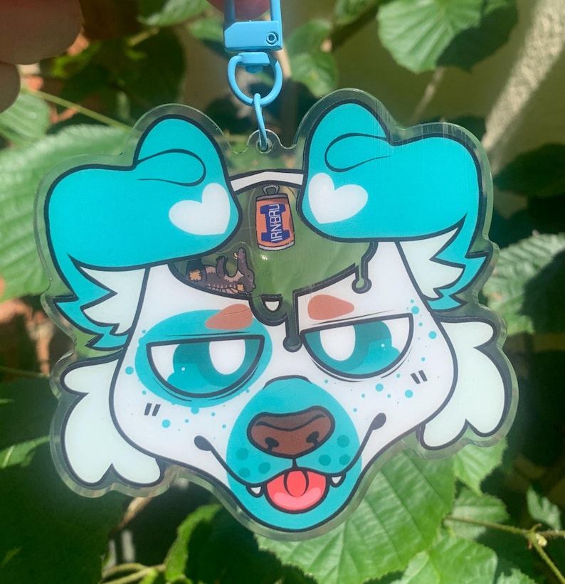 Benutzerdefinierte pelzigen fursona Kopfschuss Abzeichen Shaker Schlüsselanhänger Charme Rassel oc fursuits Acryl-Kunst von mir benutzerdefinierte pelzigen Kunstwerk physikalisch Bild 5