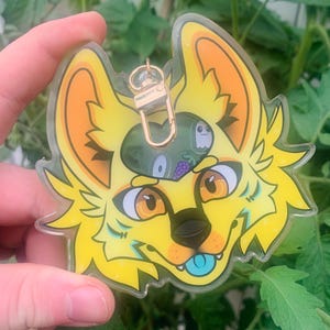 Benutzerdefinierte pelzigen fursona Kopfschuss Abzeichen Shaker Schlüsselanhänger Charme Rassel oc fursuits Acryl-Kunst von mir benutzerdefinierte pelzigen Kunstwerk physikalisch Bild 8
