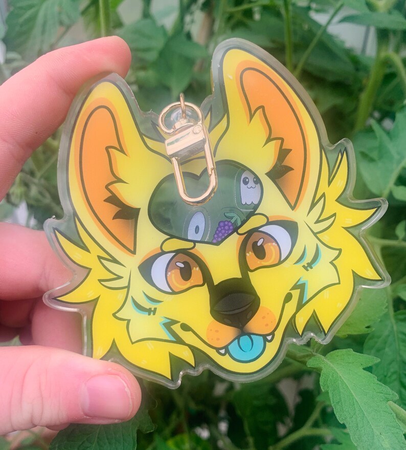 Benutzerdefinierte pelzigen fursona Kopfschuss Abzeichen Shaker Schlüsselanhänger Charme Rassel oc fursuits Acryl-Kunst von mir benutzerdefinierte pelzigen Kunstwerk physikalisch Bild 8