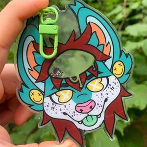 Benutzerdefinierte pelzigen fursona Kopfschuss Abzeichen Shaker Schlüsselanhänger Charme Rassel oc fursuits Acryl-Kunst von mir benutzerdefinierte pelzigen Kunstwerk physikalisch Bild 9