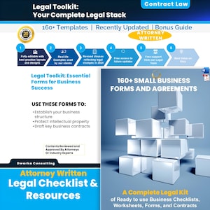 Business Contract Template | Noncompete & Freelance Legal Forms | Editable PDF Agreements | Checklist, Worksheet, Form