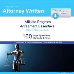 Affiliate Marketing Contract | Editable PDF & Word Template for Business Partnerships | Planner, Checklist, Worksheet, Form