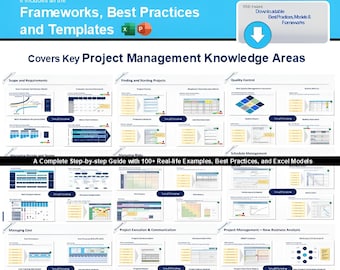 PMBOK Project Templates | 100+ Excel PowerPoint Management Tools, Manager Gift | Planner, Tracker, Calendar, Checklist, Schedule, Worksheet