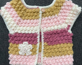 Sleeveless cardigan crocheted -24 months