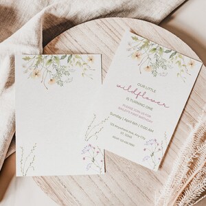 First Birthday Invitation | Wildflower Birthday Invitation | Wildflower Birthday | Editable Digital Template | Instant Download