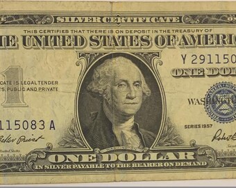 Very Rare 1957 B Dollar Bill Blue Seal - Etsy