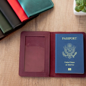 Porta pasaporte monograma, Porta pasaporte de cuero, Funda de cuero para pasaporte, Porta pasaporte para mujer, Cartera de cuero para pasaporte, Estuche para pasaporte