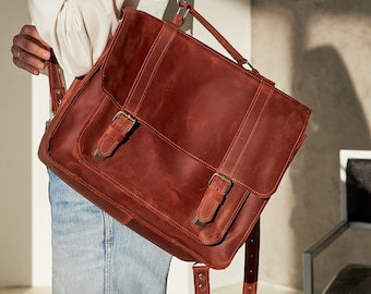 Leather messenger bag backpack,Convertible briefcase,Backpack satchel,Work backpack for women,Messenger bag women,Handmade messenger bag