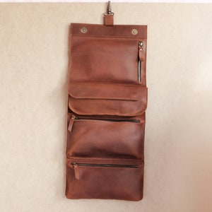 Borsa da toilette da appendere per uomo, Borsa da toilette da appendere in pelle, Borsa da toilette da appendere in pelle, Borsa da toilette da viaggio da appendere, Borsa per kit da barba da uomo