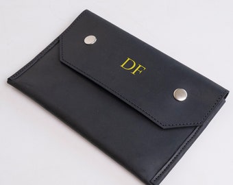 Enveloppe pour billets en cuir personnalisée, pochette pour billets en cuir, portefeuille pour billets en cuir, enveloppes pour billets faites à la main, grande enveloppe pour billets, organiseur de billets