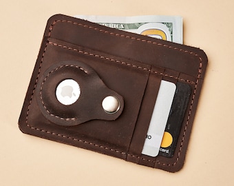 Cartera minimalista para Airtag, cartera para Apple Airtag, cartera de cuero para Airtag, cartera para Airtag, cartera para tarjetas Airtag, tarjetero para Airtag