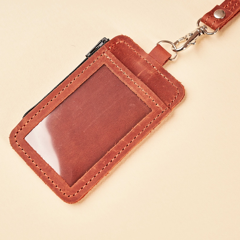 Personalized id holder,Leather id badge holder,Leather id tag,Leather id card holder,Leather id holder lanyard,Leather id wallet image 8