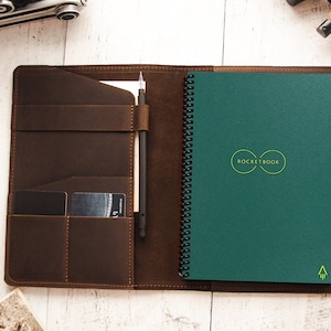 Funda de cuero para Rocketbook, funda ejecutiva para Rocketbook, funda para cartas para Rocketbook, funda personalizada para Rocketbook, funda personalizada para cuaderno