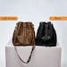 Leather Bucket Bag With Drawstrings, Drawstring Purse, Leather Bucket ...