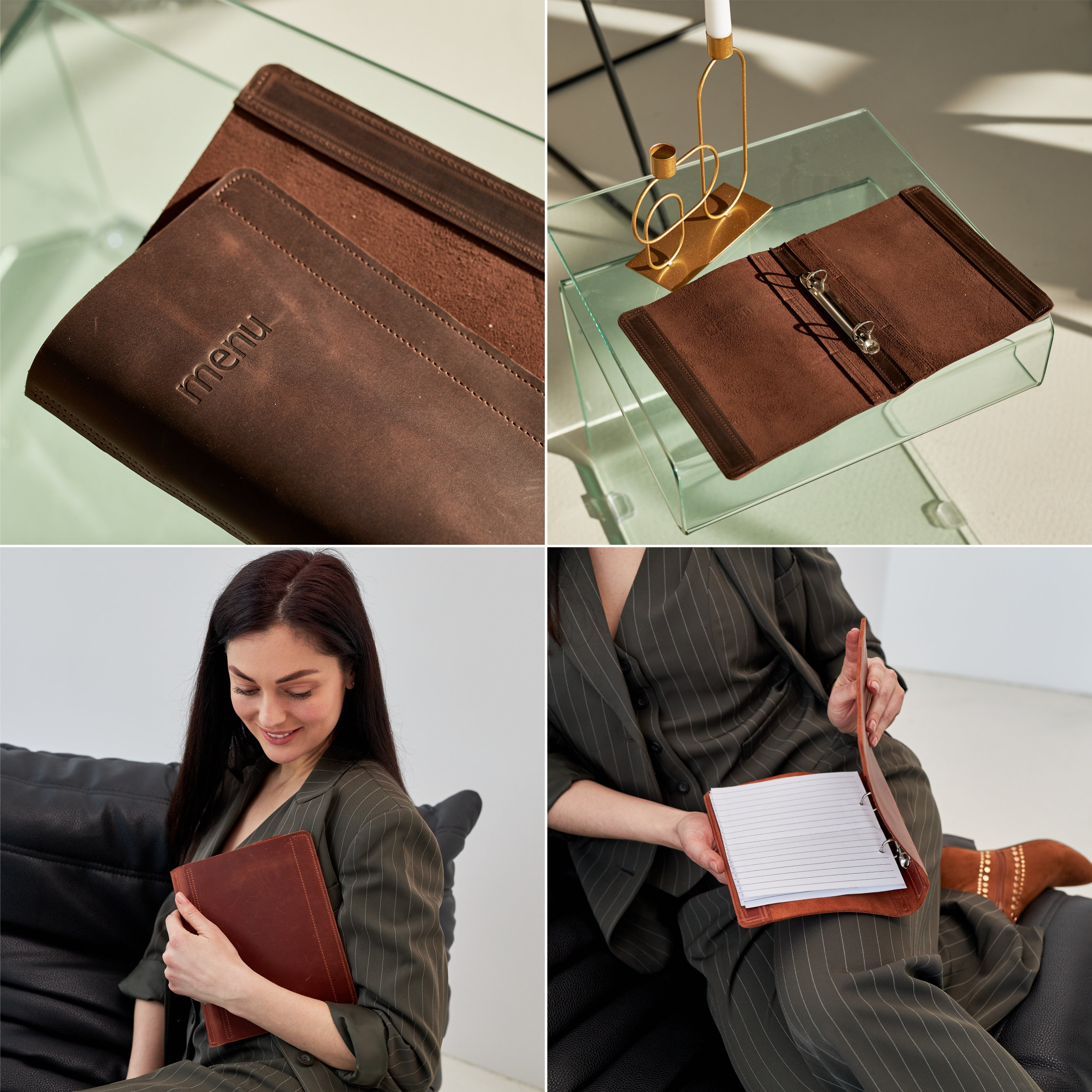 Leather Menu Binder Leather Menu Holder Leather Menu Cover Etsy Singapore