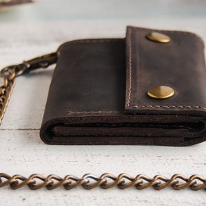 Cartera de motociclista para hombre, Cartera de cuero con cadena, Cartera de motociclista con cadena, Cartera personalizada con cadena, Cartera de cuero con cadena para hombre imagen 8