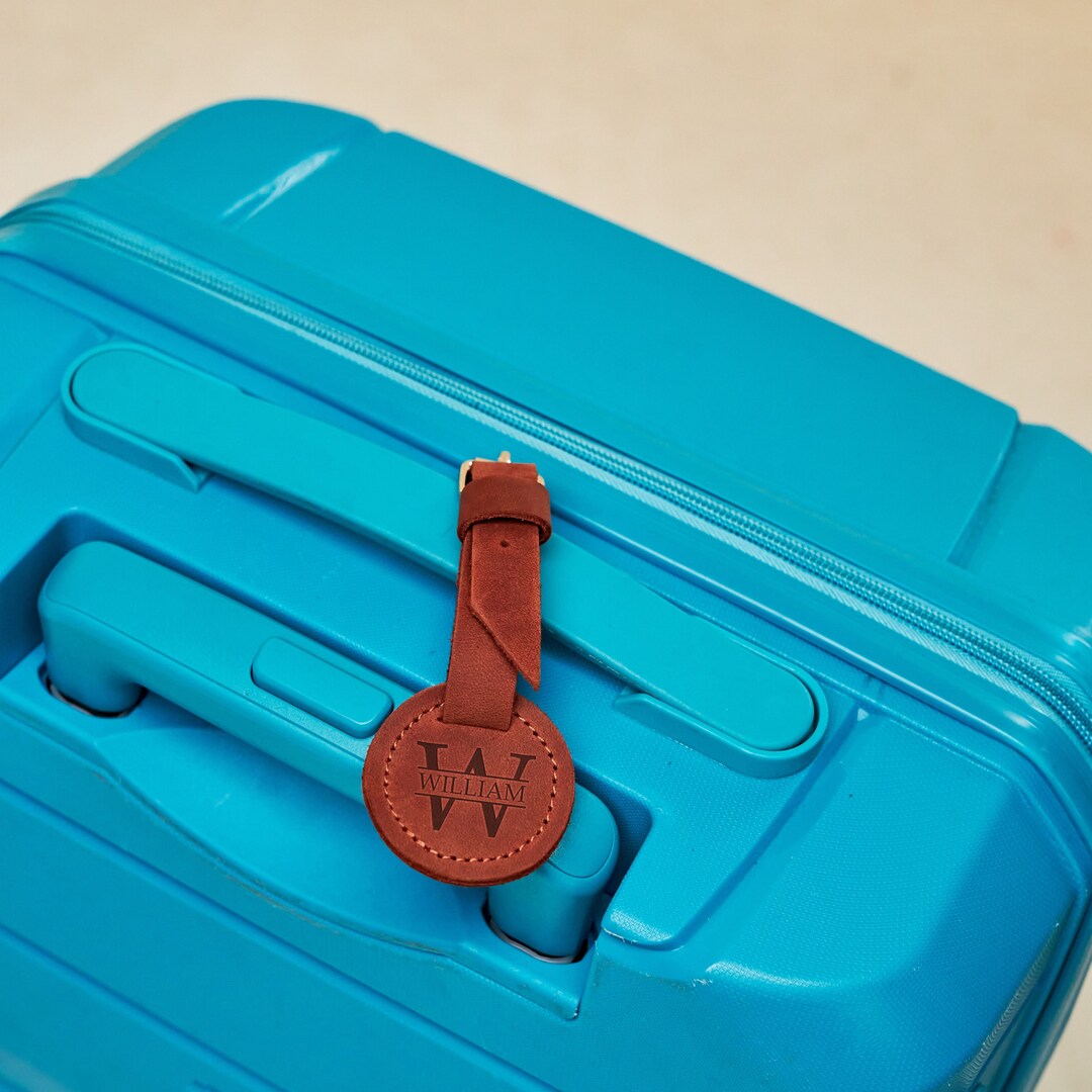 Personalized Leather Luggage Tagsengraved Luggage Tagleather Etsy