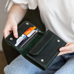 Handgefertigte lederne lange Brieftasche, kundenspezifische lederne Brieftasche, Brieftasche mit Telefontasche, echtes lederne Brieftasche, gravierte lederne Brieftasche, Damenbrieftasche