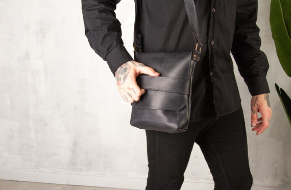 Handmade shoulder bag,Leather shoulder bag men,Leather satchel men,Leather tablet bag,Small shoulder bag men,Small crossbody bag men