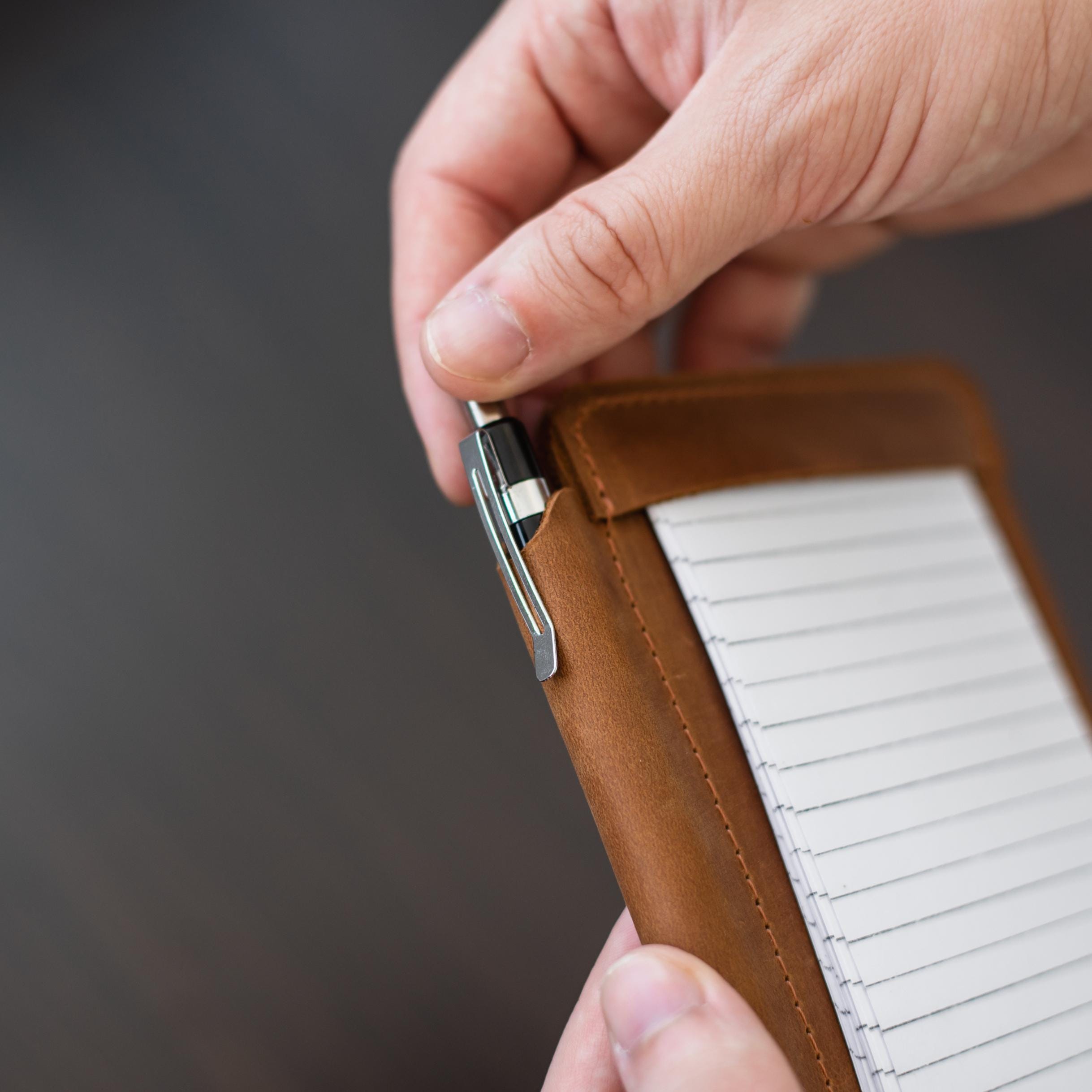 Leather Pocket Note Memo Jotter Writing Pad Holder Case Fits 5 X 3