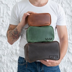 Neceser de piel personalizado para hombre, Neceser de piel personalizado para hombre, Neceser de piel para hombre, Neceser grande, Neceser de afeitado para hombre