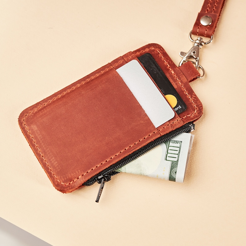 Personalized id holder,Leather id badge holder,Leather id tag,Leather id card holder,Leather id holder lanyard,Leather id wallet image 9