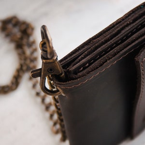 Cartera de motociclista para hombre, Cartera de cuero con cadena, Cartera de motociclista con cadena, Cartera personalizada con cadena, Cartera de cuero con cadena para hombre imagen 9
