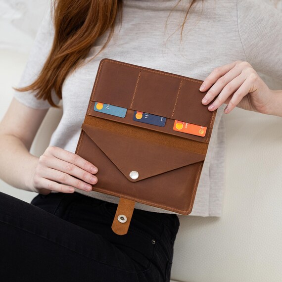 Leder Geldbeutel Frauen Gravur, Handgefertigte Leder Geldbörse für