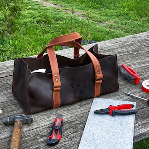 Leather tote tool bag,Genuine leather tool bag,Custom leather tool bag,Heavy duty tool bag,Large tool bag,Tool cover case