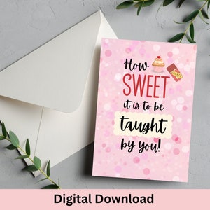 Druckbare Valentinskarte für Lehrer | Sofortiger Download mit jpg oder pdf