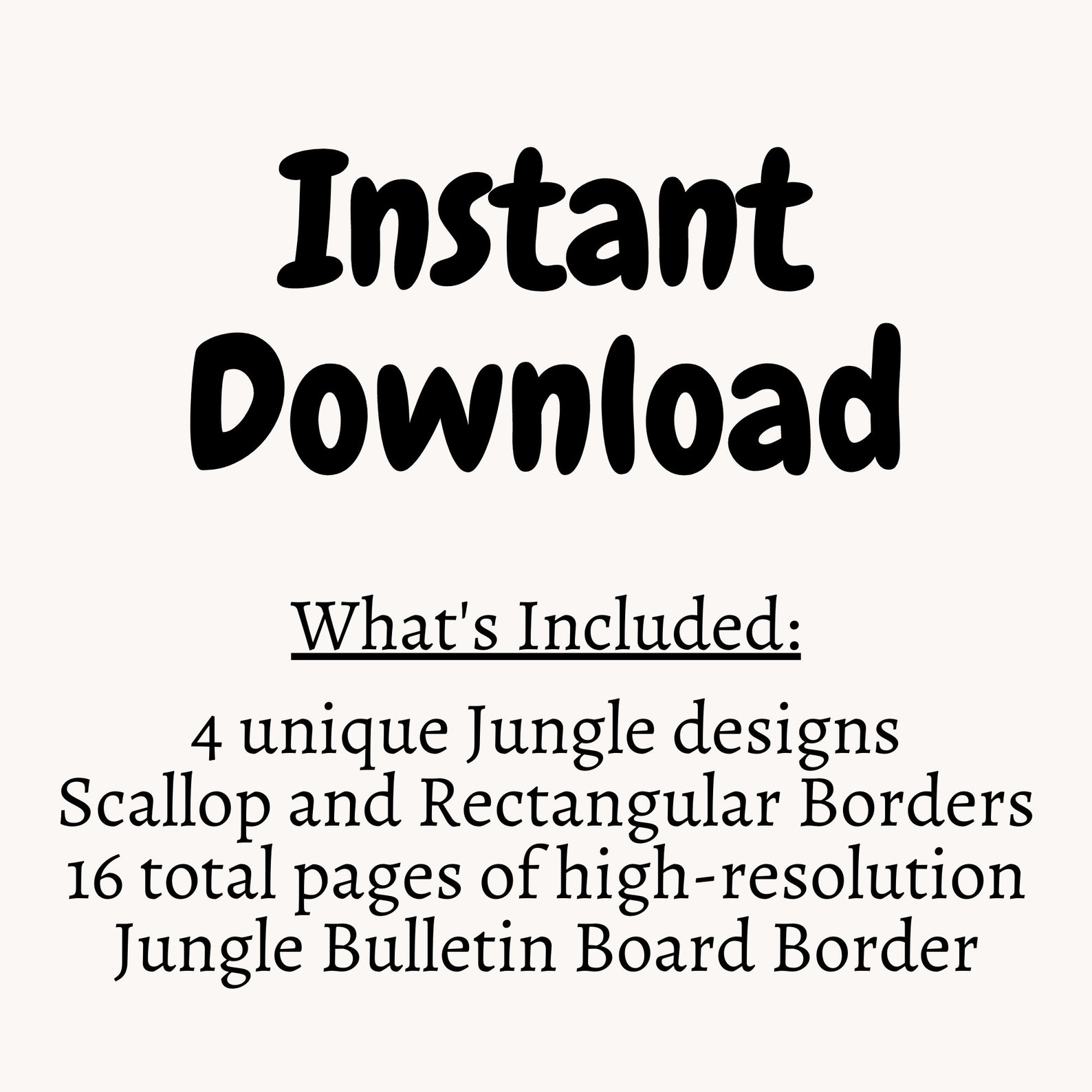 Jungle Bulletin Board Borders for Classroom Decor 4 Designs for Jungle