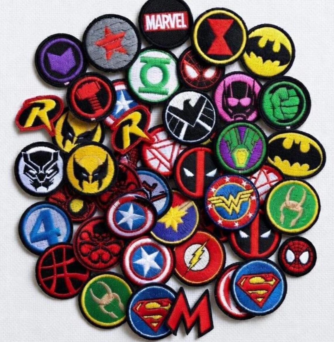 29+ Superhero Embroidered Patch Set, Comic Hero Iron on Patch Bundle ...