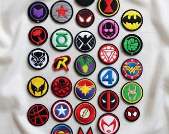 29+ Superhero Embroidered Patch Set, Comic Hero Iron On Patch Bundle, Marvel Badge Collection, DIY Jacket Backpack Patch, Gift For Him