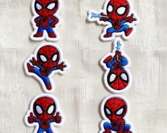 Geborduurde Spider Man-patchset, schattige 2026 Marvel-superheld opstrijkbare patch, cartoon Spiderman-appliqué voor kledingtassen, hoeden, cadeau voor fans
