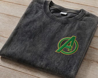 Embroidered Avengers Doomsday Mineral Wash T-Shirt, Vintage Marvel Tee, Doctor Doom Inspired Shirt, 2026 Disney Superhero Fan Gift