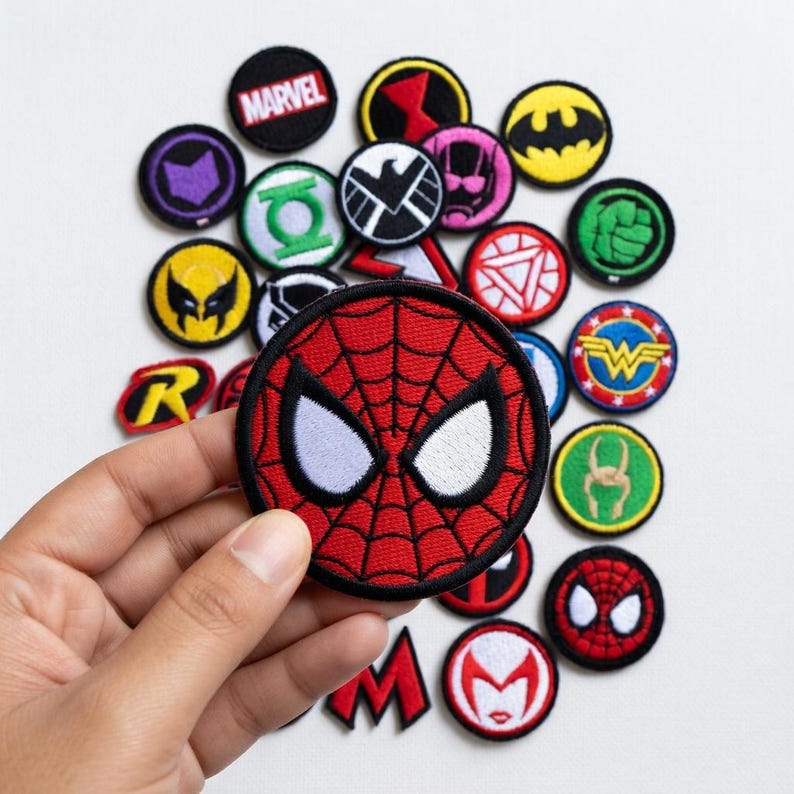29+ Superhero Embroidered Patch Set, Comic Hero Iron on Patch Bundle ...