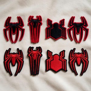 Embroidered Spider Man Icon Patch Set, Marvel Spider Logo Iron On Patches, Spiderman 2026 Applique for Clothes Bags Hats, Superhero DIY Gift