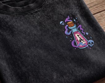 Kuzco Poison Embroidered Mineral Wash Tee, Yzma of Llama Shirt, The Emperor's New Groove Villains, Retro Magic Disney Gift