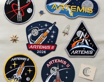Artemis II NASA Embroidered Patches, Space Mission Emblem, Astronaut Lover Gift