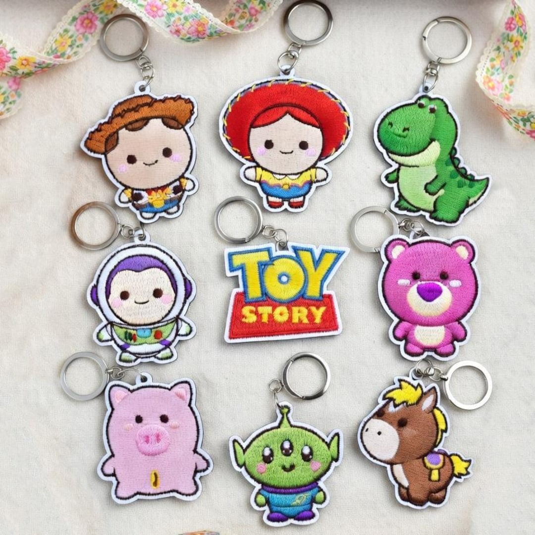 Disney Toy Story Embroidered Keychain Set, Pixar Character Keychain ...