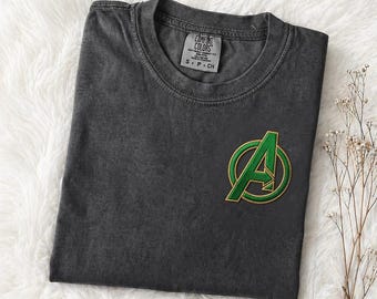 Avengers Doomsday Embroidered Comfort Colors T-Shirt, Minimal Marvel Tee, Doctor Doom Inspired Shirt, 2026 Disney Superhero Fan Gift