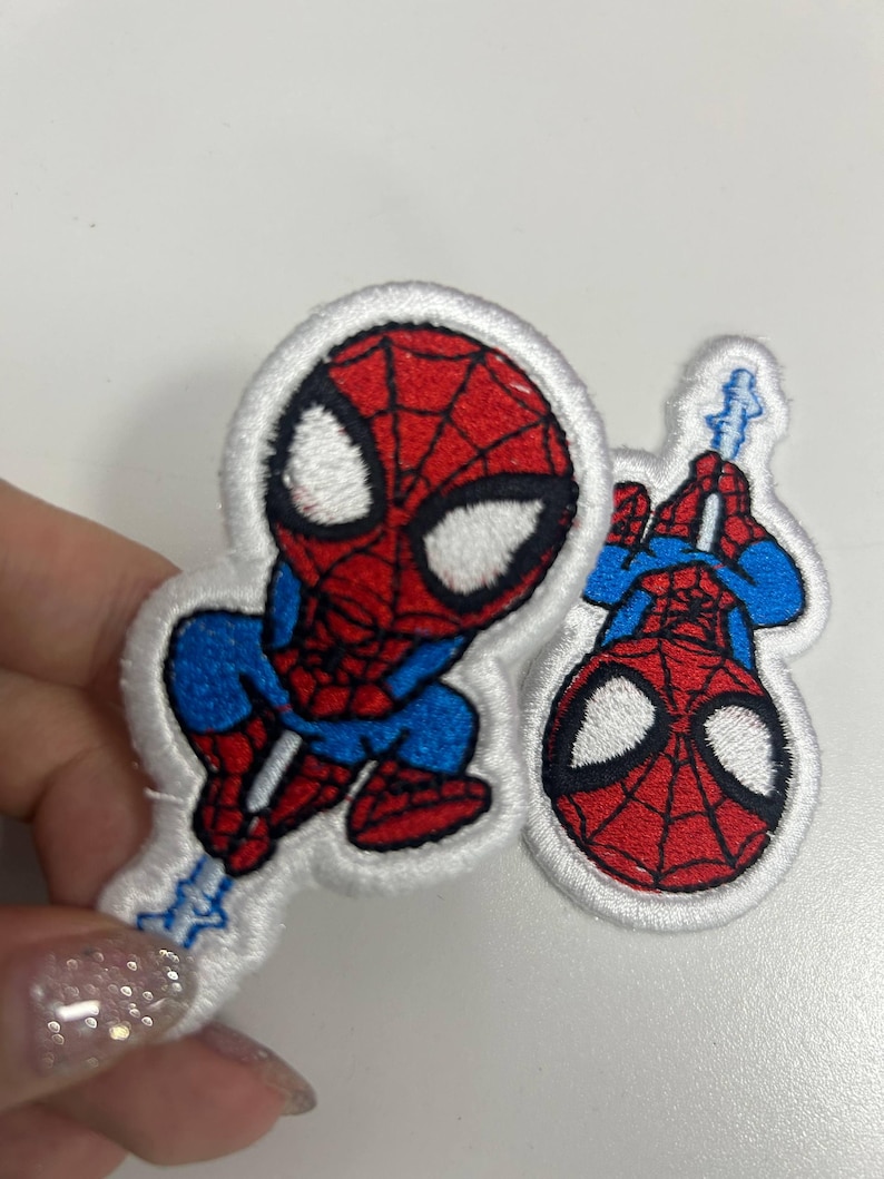 Embroidered Spider Man Patch Set, Cute 2026 Marvel Superhero Iron On Patch, Cartoon Spiderman Applique for Clothes Bags Hats, Gift for Fans image 4